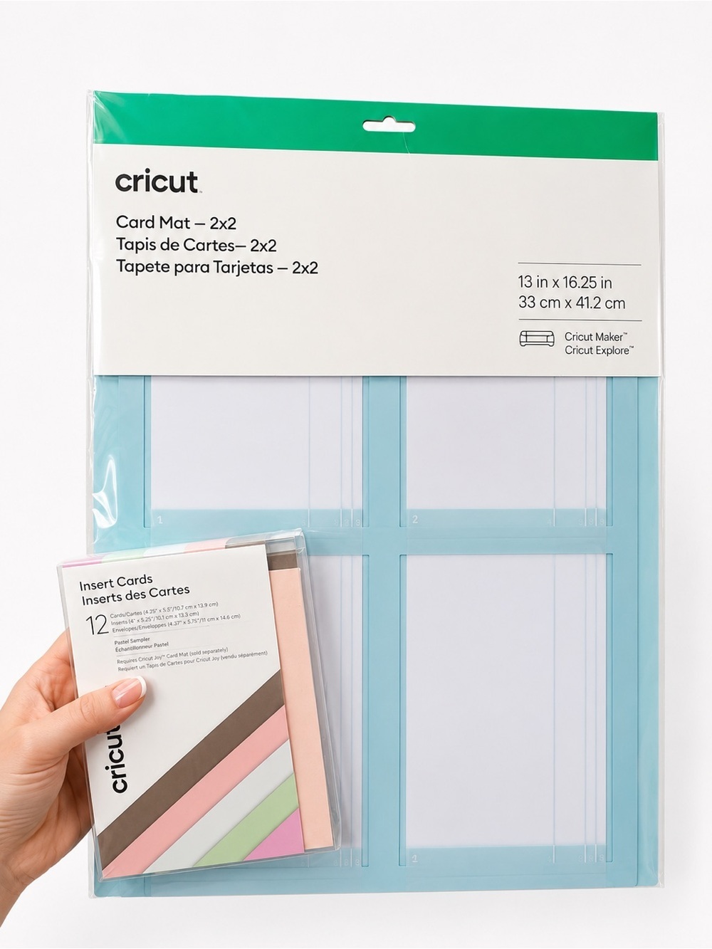 CRICUT NWT Card Mat 2x2 Bundle + 12 Pastel Color Insert Cards with Envelopes